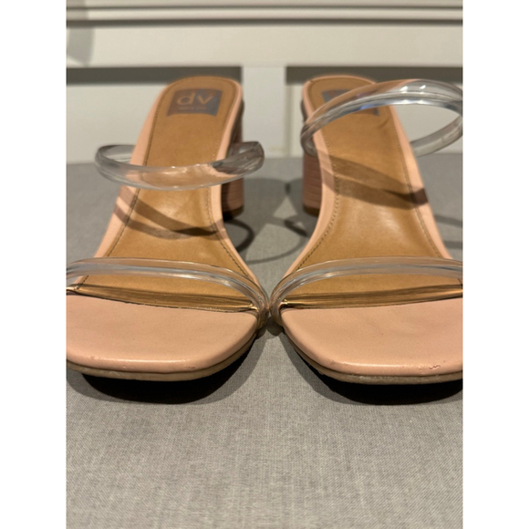 Dolce Vita Shoes - Women's Dolce Vita Nude Clear Strap Block Heel Sandals Size 9